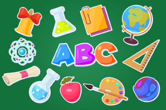 Free School Themed Sticker Set (PSD, AI, EPS, PNG) Free School Themed Sticker Set (PSD, AI, EPS, PNG)