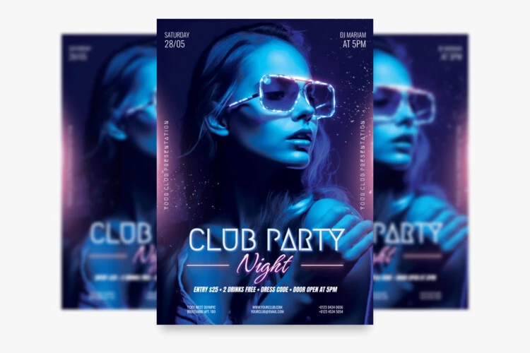 Club Party Cool Free Flyer Template In Google Docs