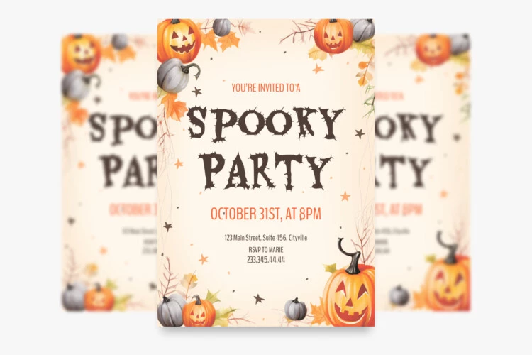 Halloween Party Free Invite in Google Docs