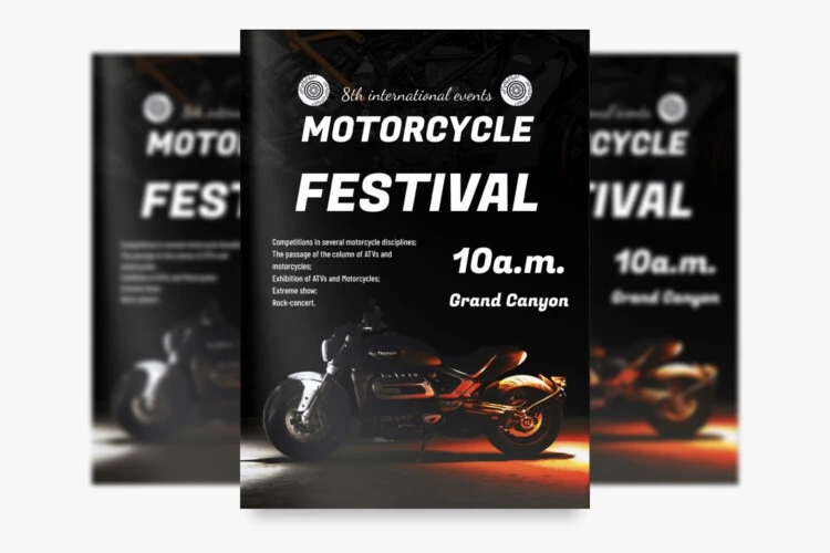 Motorcycle Festival Free Editable Flyer