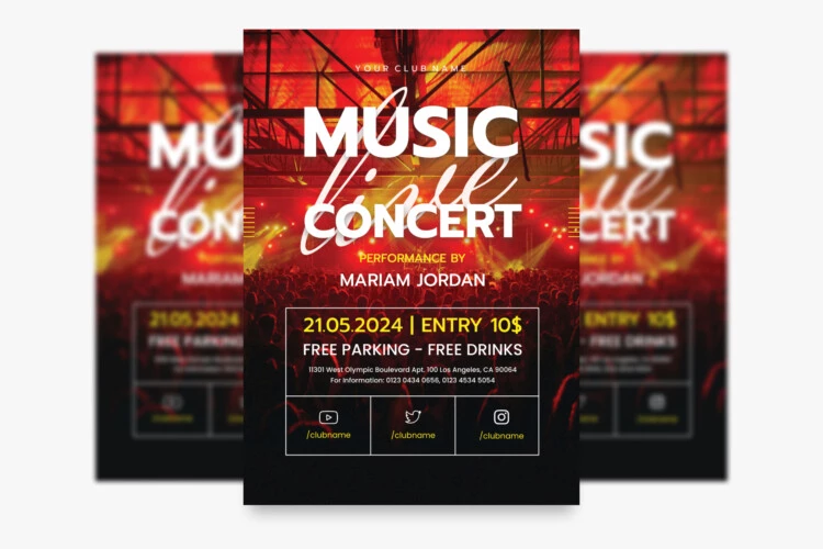 Music Concert Free Flyer Template