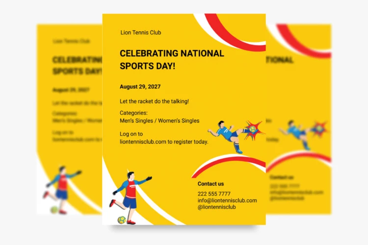 National Sports Day Editable Flyer