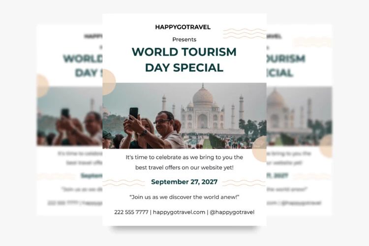 World Tourism Day Flyer Template 