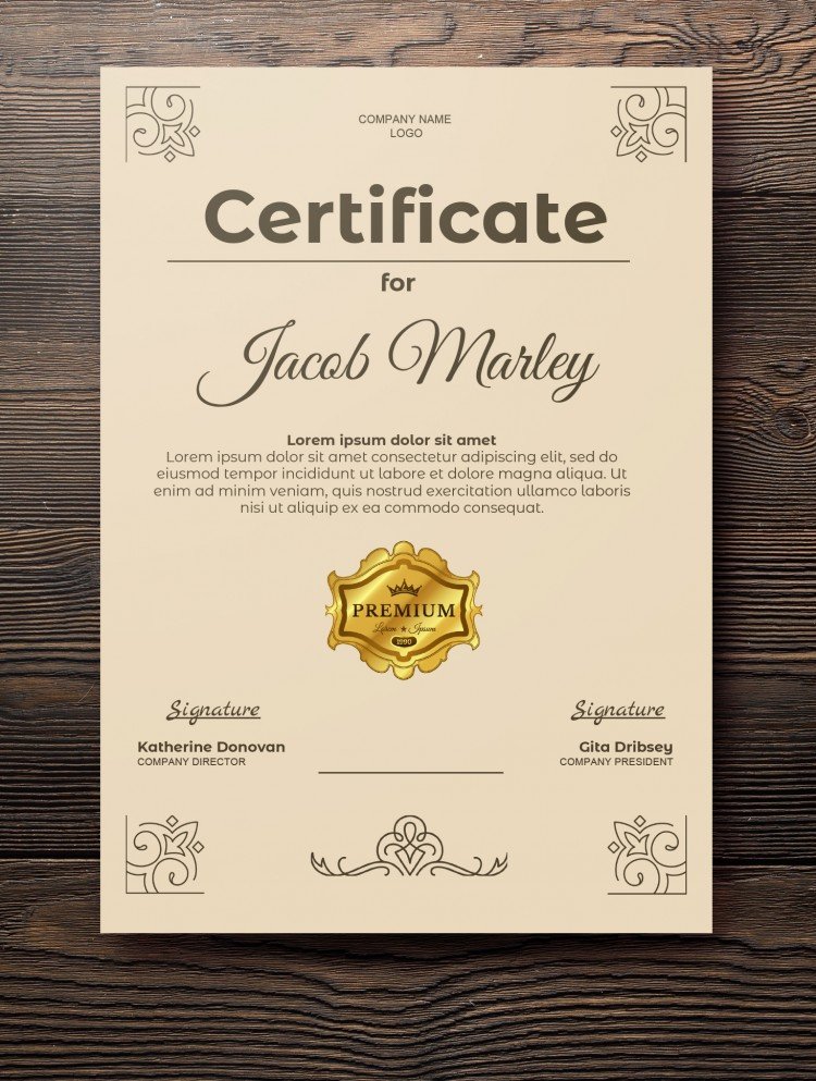 30 Awesome Free Certificate Templates in Google Docs Free PSD Templates