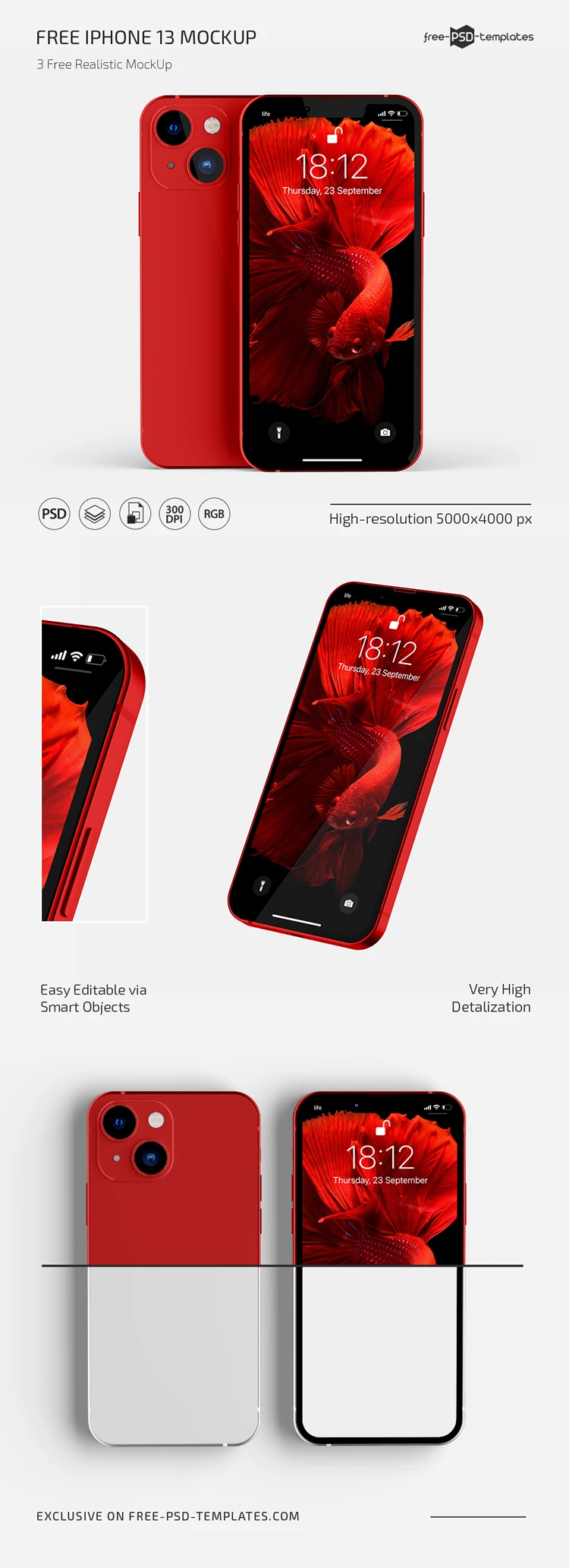 Free IPhone 13 Mockup