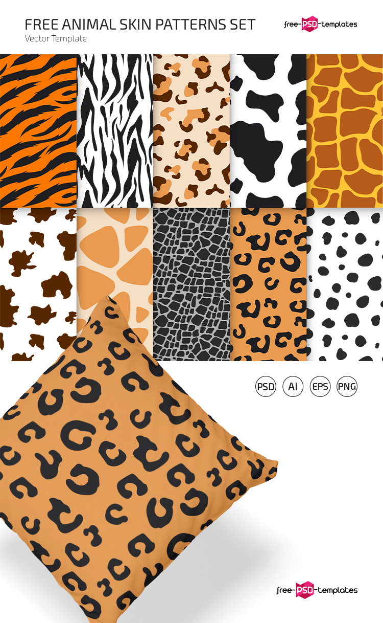 Free Animal Skin Patterns Set – Free PSD Templates