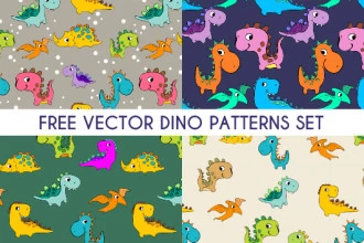 Free Vector Dino Patterns Set