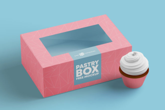 Free Pastry Box Mockup Free Pastry Box Mockup
