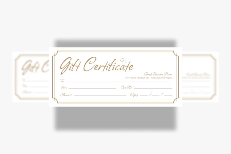 Blank Gift Certificate Editable Template