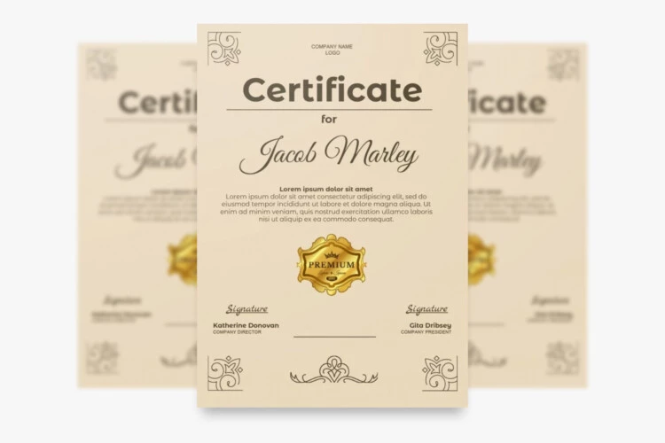 Classy Beige Editable Certificate
