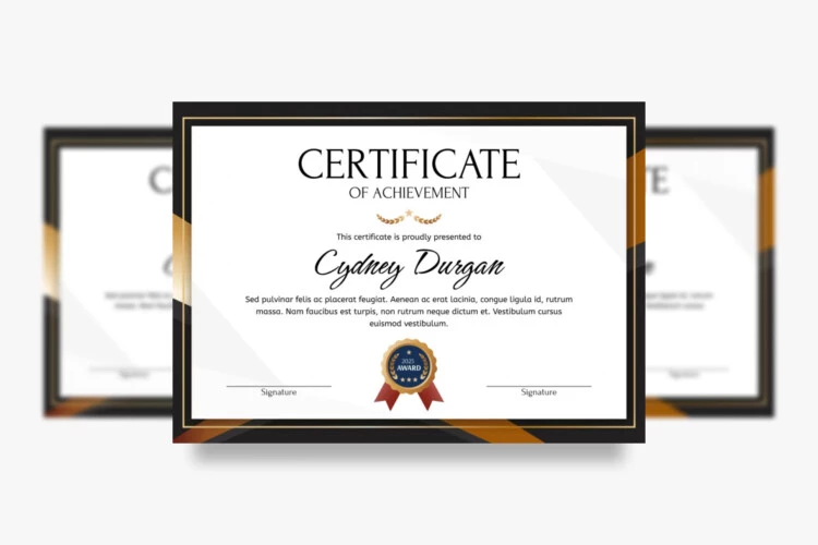 Editable Award Certificate Template