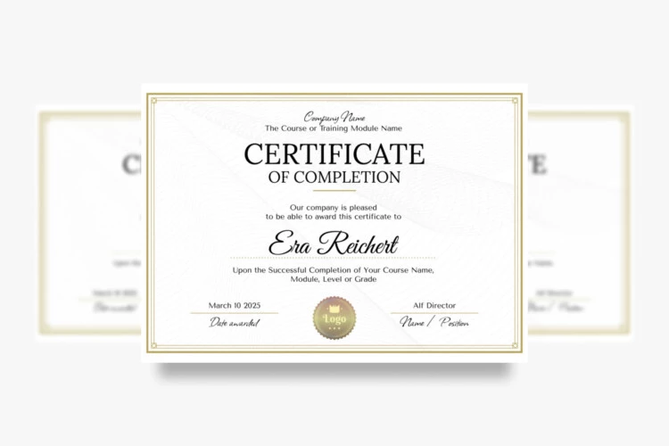 Elegant Certificate of Completion in Google Docs
