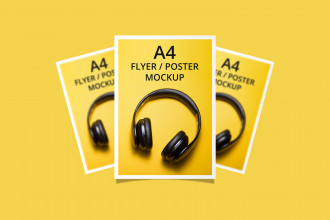 Free A4 Flyer Poster Mockup PSD Template Free A4 Flyer Poster Mockup PSD Template