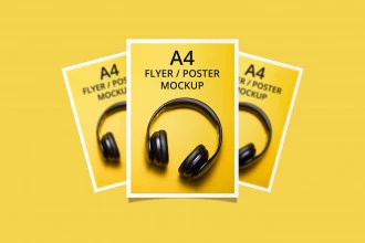 Free A4 Flyer Poster Mockup PSD Template