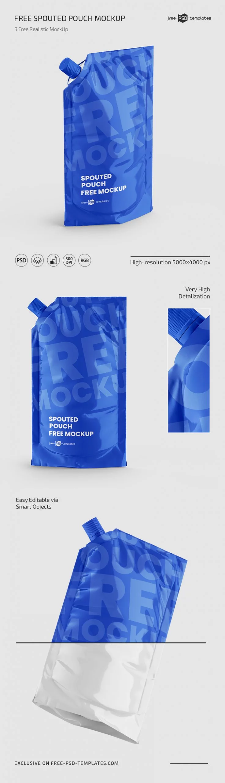 Free Spouted Pouch Mockup