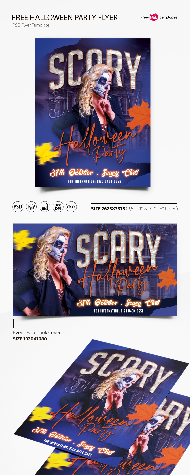 Free Halloween Party Flyer PSD Template