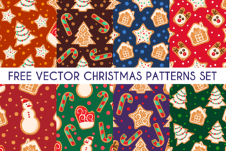 Free Vector Christmas Patterns Set Free Vector Christmas Patterns Set