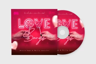 Free Love Songs CD Cover Template in PSD