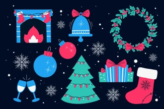 Free Christmas Illustrations Set