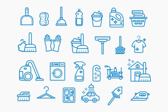 Free Cleaning Services Icons (PSD, AI, EPS, PNG)