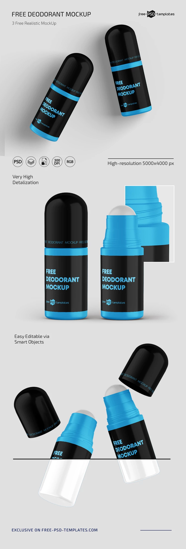 Free Deodorant Mockup Set