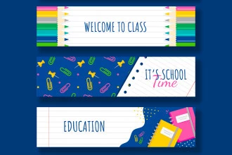Free Education Google Classroom Banner Set