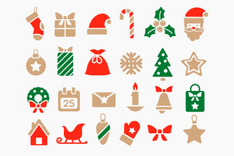 Free Christmas Icons Set (PSD, AI, EPS, PNG)