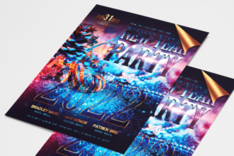 Free New Year Party Poster PSD Template Free New Year Party Poster PSD Template