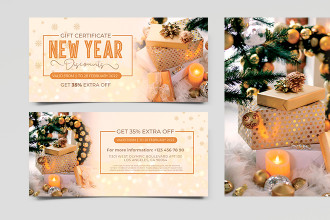 Free New Year Gift Certificate in PSD