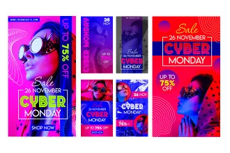 Free Cyber Monday Instagram Stories Set in PSD