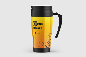Free Thermos Cup Mockup Set