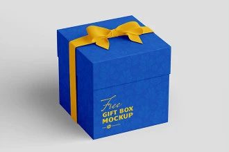 Free Gift Box Mockup Set