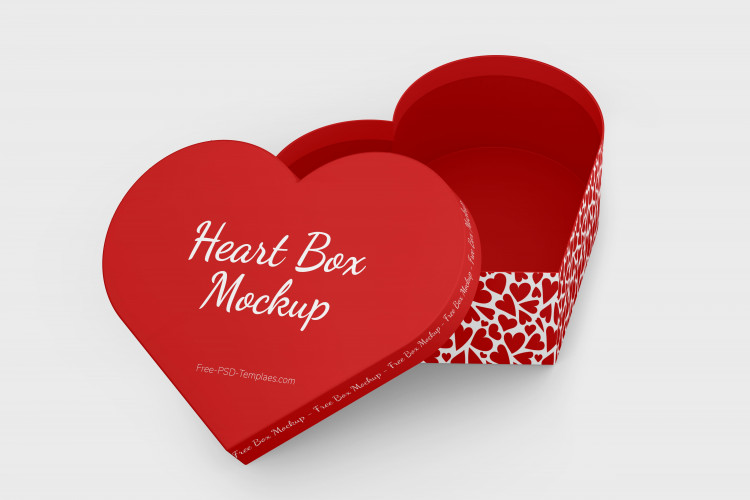 Free Heart Box Mockup
