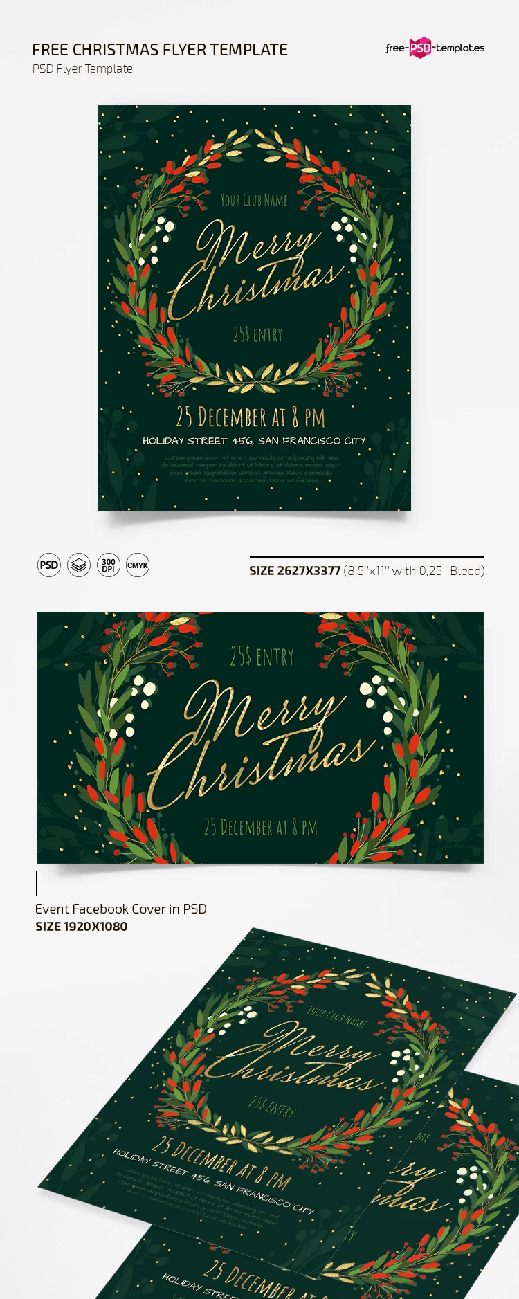 Free Christmas Flyer Template – Free PSD Templates