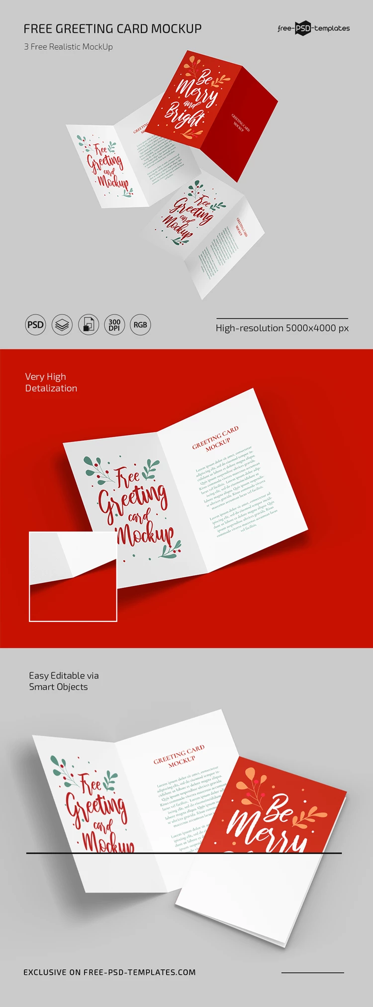 Free Greeting Card Mockup Set