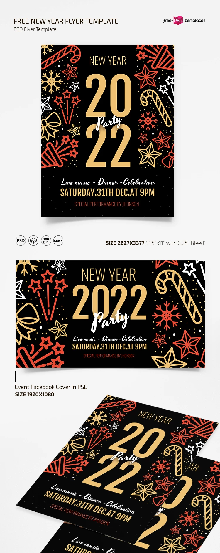 Free New Year Flyer Template