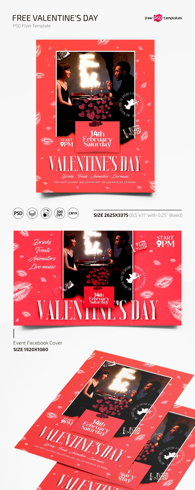 Free Valentine’s Day Flyer PSD Template