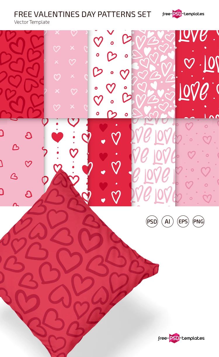 Free Valentine’s Day Patterns Set