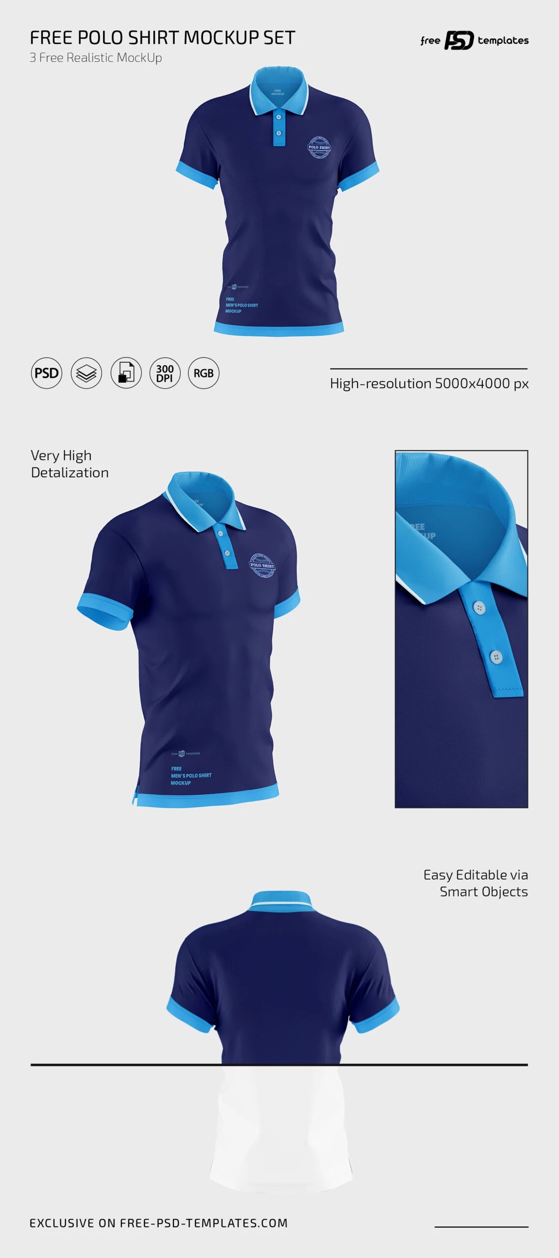 Women's Sports Wear Mockup Template Set in PSD