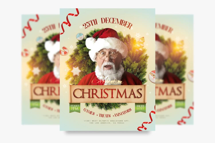 Funny Santa Free Xmas Flyer Template