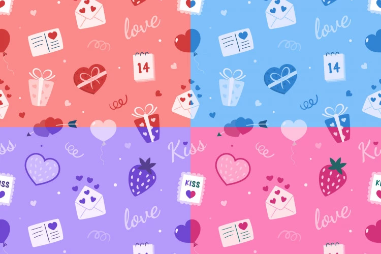 Love letters, hearts and arrows Seamless Valentine's Pattern