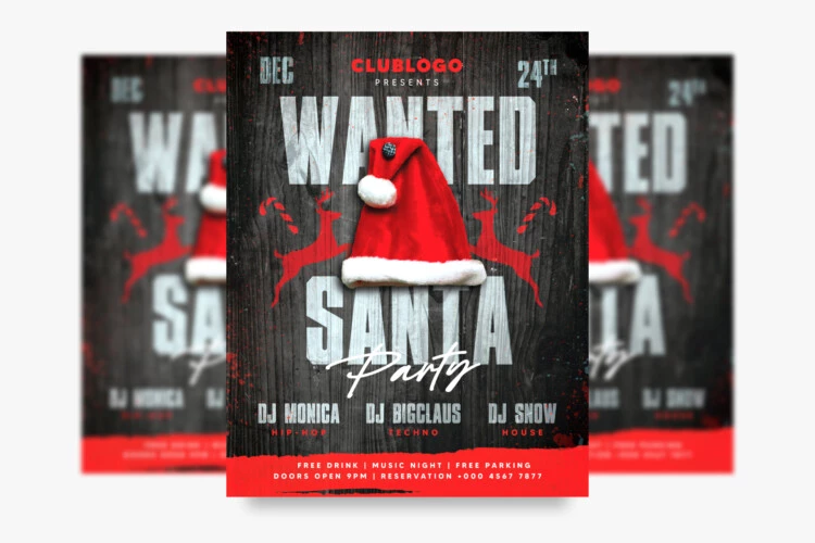 Wanted Santa Free Flyer Template