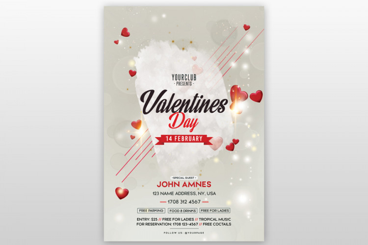 Free Valentine’s Day PSD Flyer Template