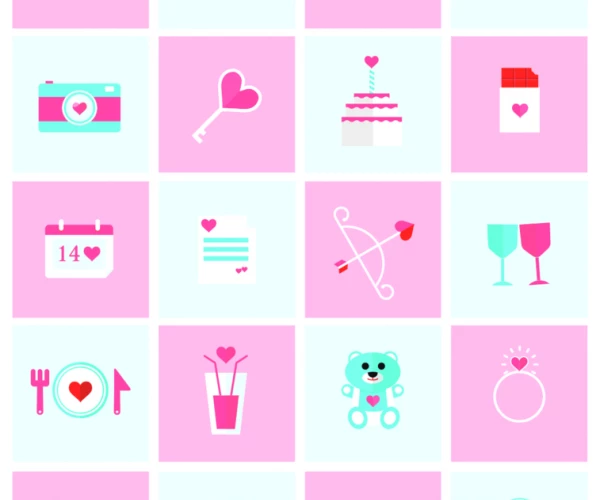 Free Vector Flat Valentine Icons