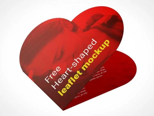 Heart Shaped Valentines Day Card PSD Mockup