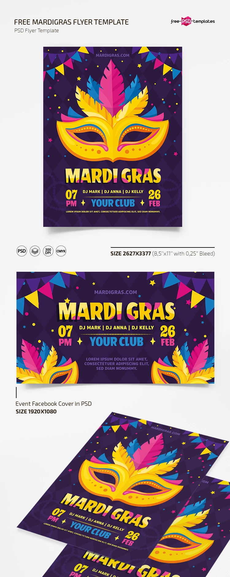 Free Mardi Gras Party Flyer