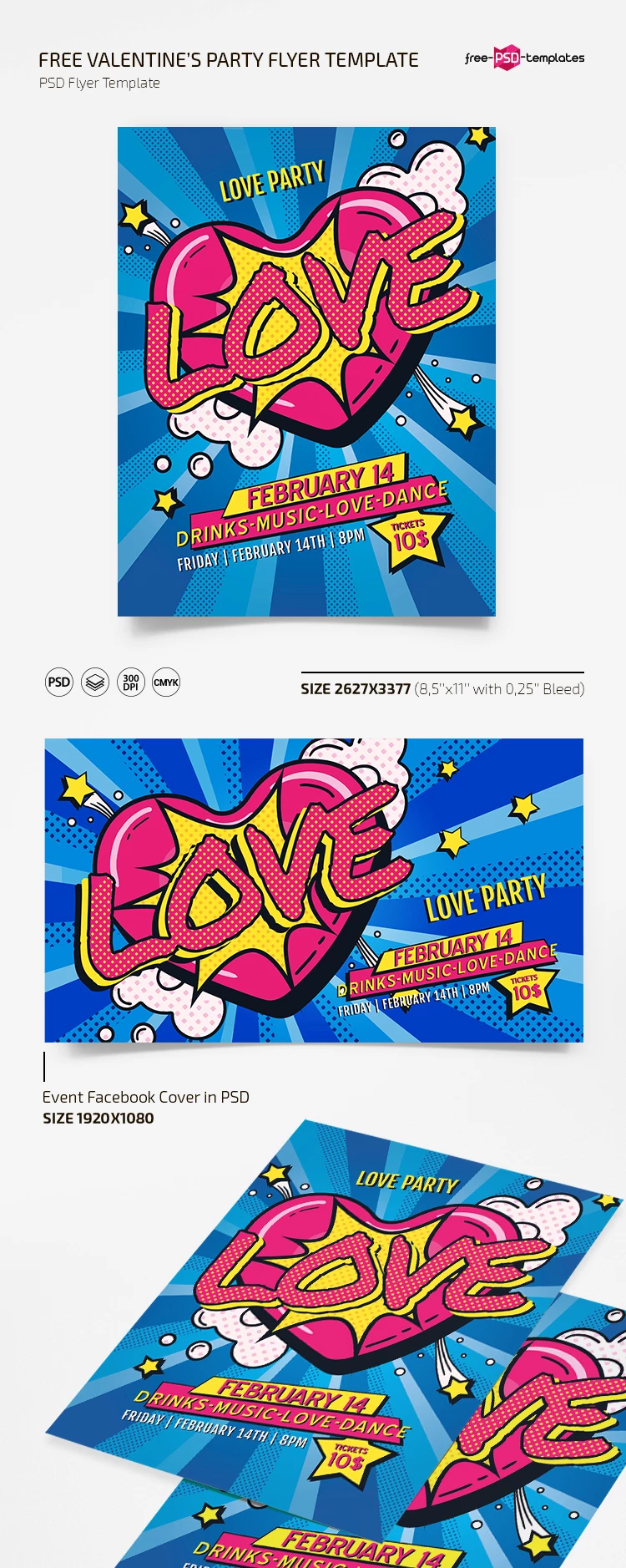 Free Valentine’s Party Flyer Template