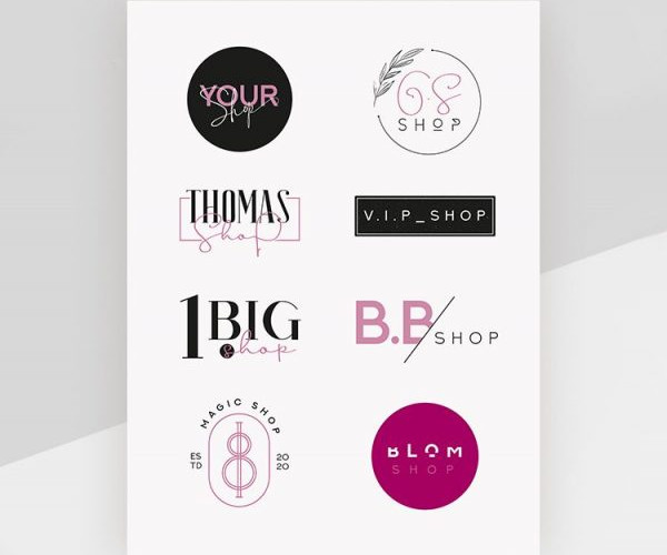 Woman Shop Set – Free EPS + PSD Logo Template