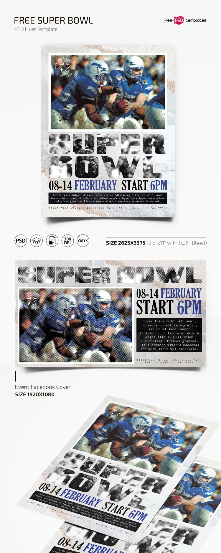 Free Super Bowl Flyer PSD Template