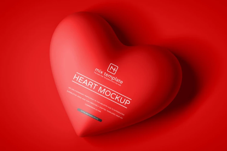 Free Top View Heart Mockup Template